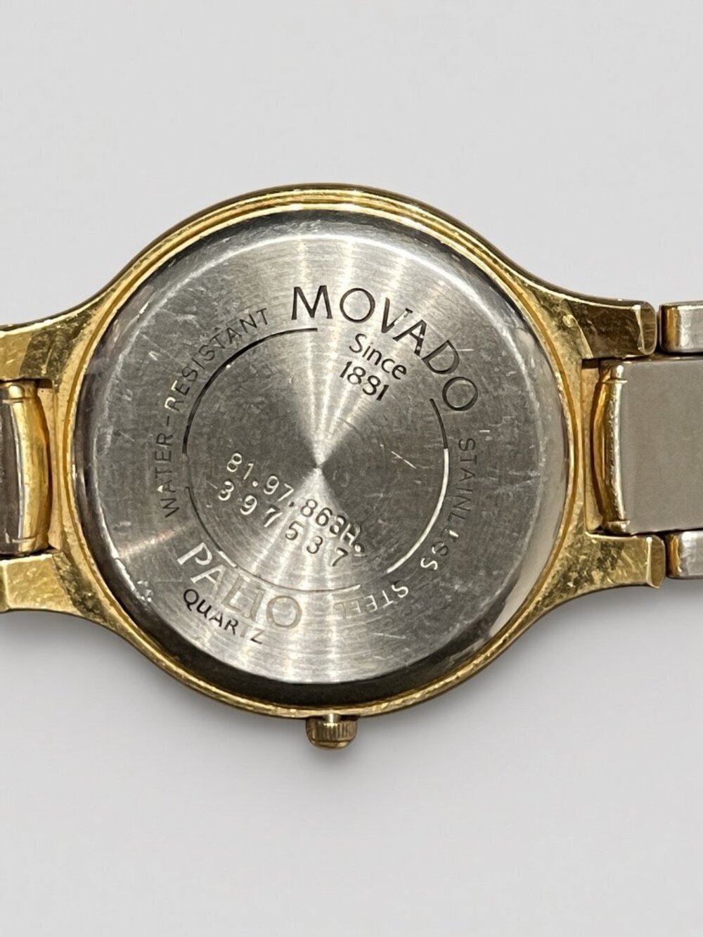 Movado Palio Ladies Two-Tone Watch 81.97.863H Cream Dial Date Swiss Quartz Box - Picture 4 of 6